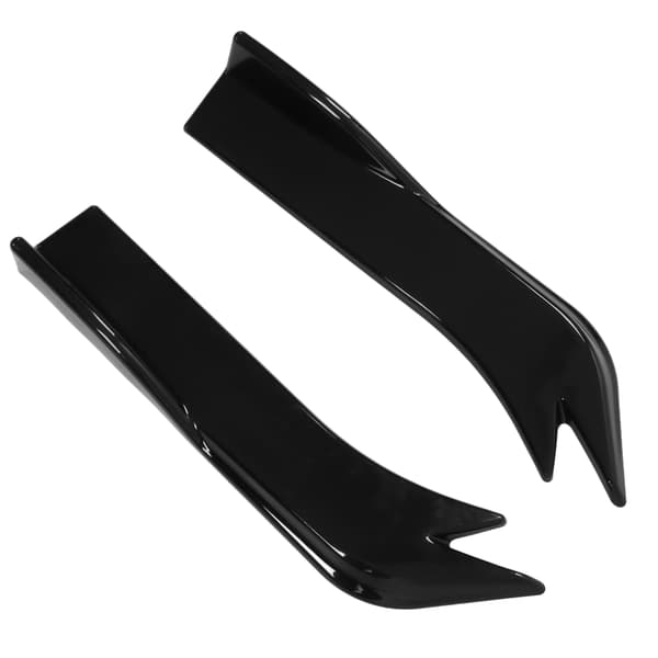 2 stk. Blank Sort Bagkofanger Læbe Diffuser Side Skørt Canard Beskytter