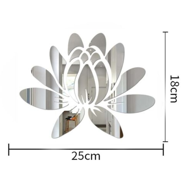 Lotus-seinätarra akryylipeilikukkien kuori ja kiinnitys seinätarrat seinätarrat seinämaalaukset makuuhuoneeseen kylpyhuoneeseen olohuoneeseen