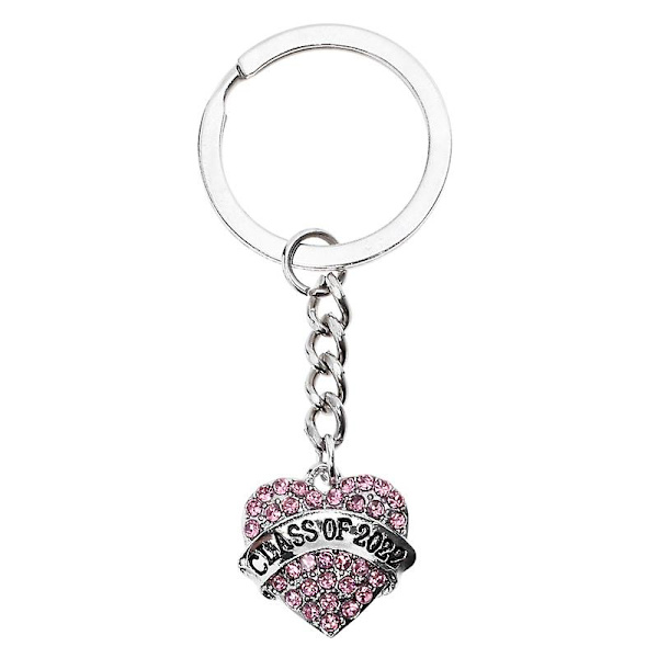 Graduation Key Chain Legering Nøkkelring Hjerte Sjarm Sirkel Søt eksamensgave Pink