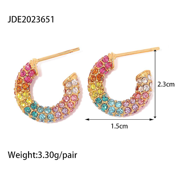 Jalokivet Korvakorut Rainbow Style Summer Outfit B1346 JDE2023651