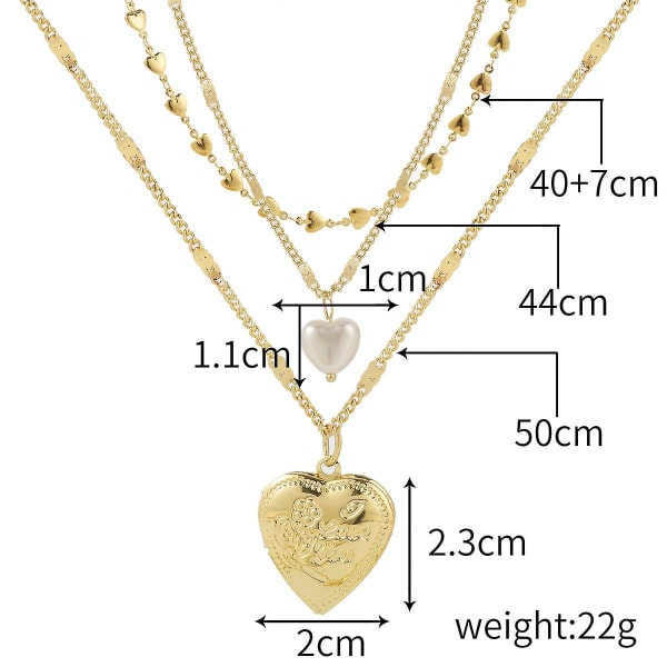 Halsband Hjärta Metallic Element Modesmycken B1523 N2203-7