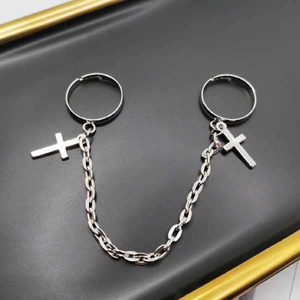 Unisex Fashion Justerbar Sammenhængende Slave Chain Joint Knuckle Ring smykker gave