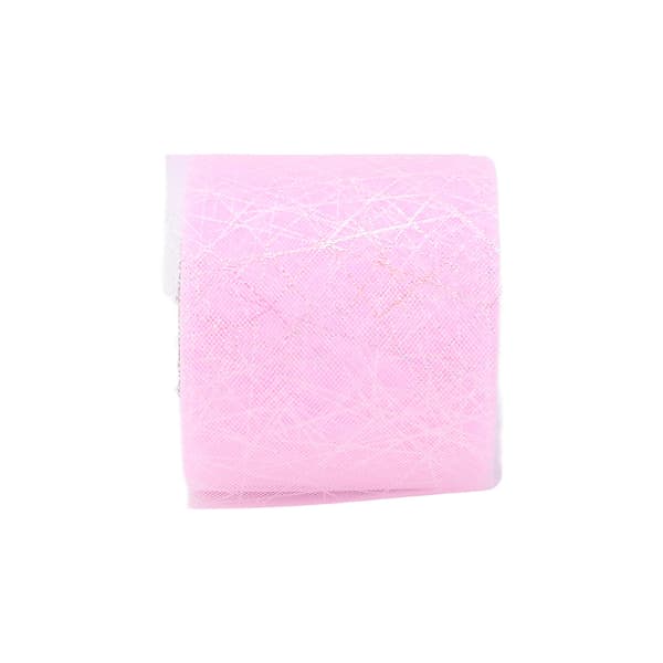 Rosa tyll rull DIY sløyfe hodeplagg båndmateriale edderkoppnett design