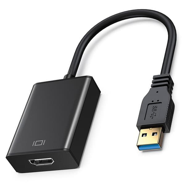 USB 3.0 til HDMI Adapter 5Gbps 1920x1080 Opløsning HD PC Skærm Adapter Sort