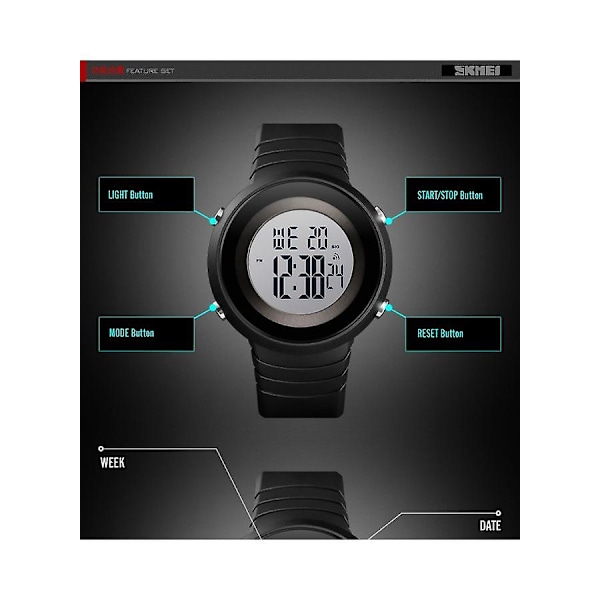 Vattentät digital watch 1507 för män