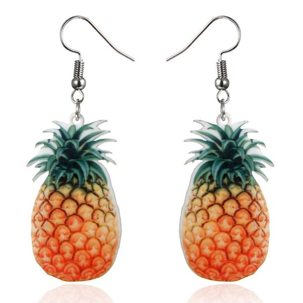 Frugtøreringe Små friske akryl øreringe tilbehør Frugtøreringe Sommermode tilbehør Pineapple
