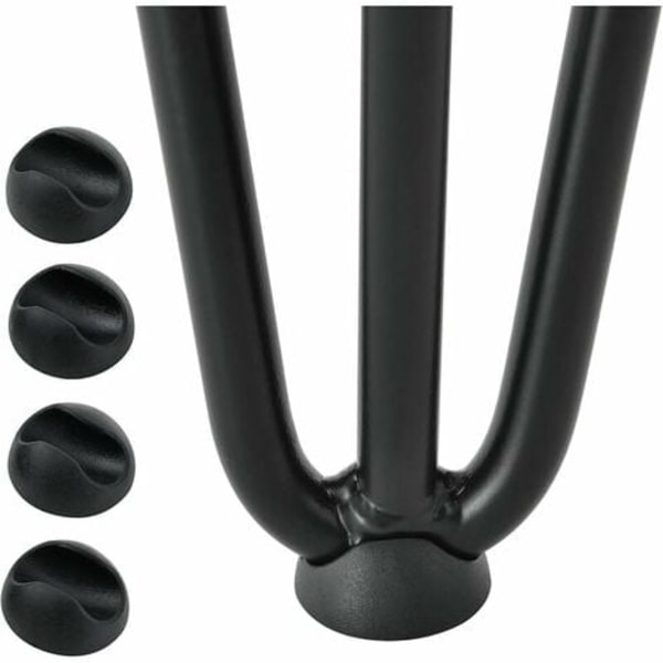 Set med 4 bordsben 10 cm gör-det-själv möbelben för matbord lågt skrivbord svart + benskydd och skruvar