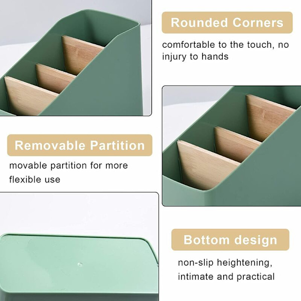 Trä skrivbord förvaringsbox, mångsidig kontorsmaterial Organizer