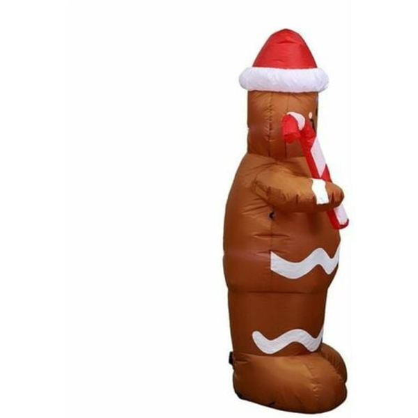 Julträdgårdsdekoration Självuppblåsbar pepparkaksman med godisrör Perfekt dekoration LYCXAMES