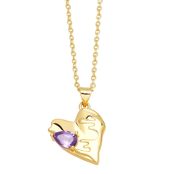 Halsband Vintage Zircon Heart Stud Modesmycken Ac9269 Blue