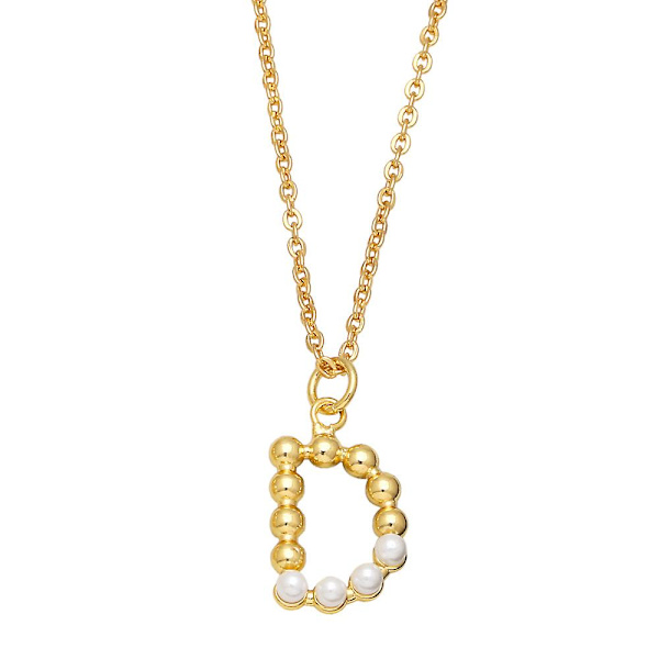 Halskjede Vintage Zircon Pearl Letter Fashion Jewelry Ac10089 D