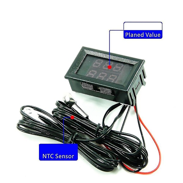 Dc4-28v Høypresisjon LED-temperaturmålerdetektorsensor Dual-display digitalt biltermometer Ntc metall vanntett sonde