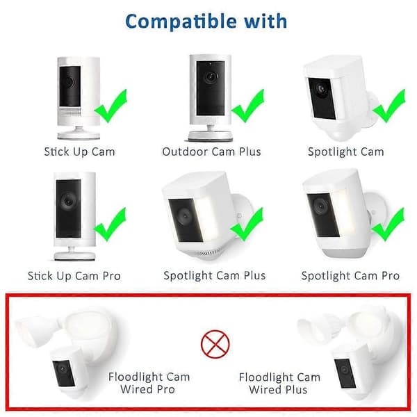 16.4Ft USB C strømkabel med adapter til Ring Pan-Tilt Mount/Stick Up Cam Battery Pro/3. generation/2. generation/Spotlight Cam