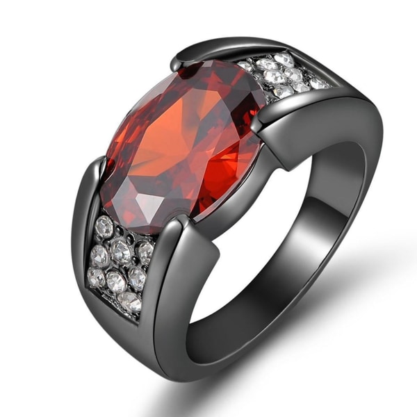 Noble utsøkt utførelse Vakre kvinner ring innlagt faux perle Rhinestone bryllup band smykker tilbehør Red US 6