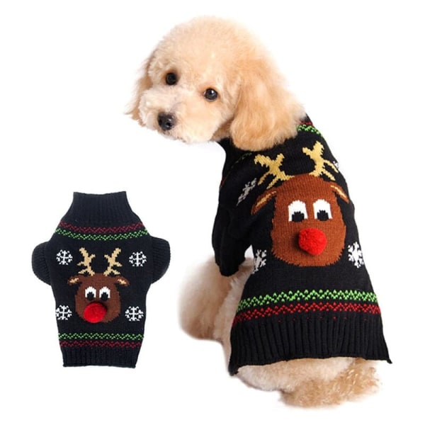 Overfrakker til hunde, Hunde Vintertrøje Julemønster Sweater Vinterstrikket frakke Kæledyrstøj Modetrøje Hunde Gif