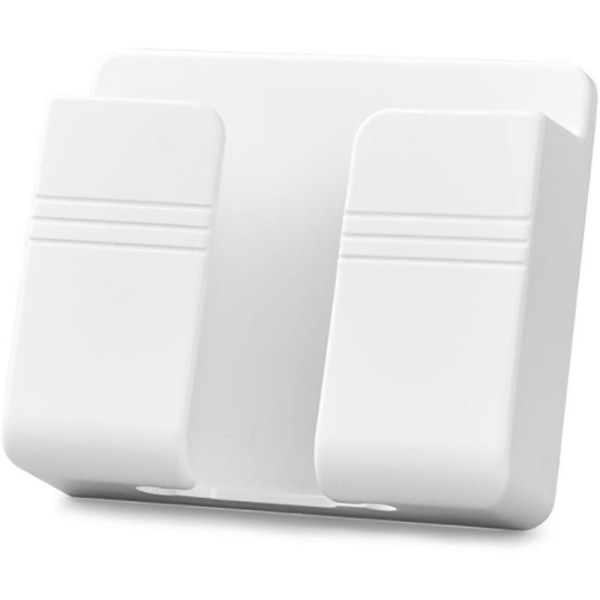 Valkoinen seinään kiinnitettävä matkapuhelinteline matkapuhelimen lataussäilytyslaatikko sängyn vierellä monitoimisäilytys