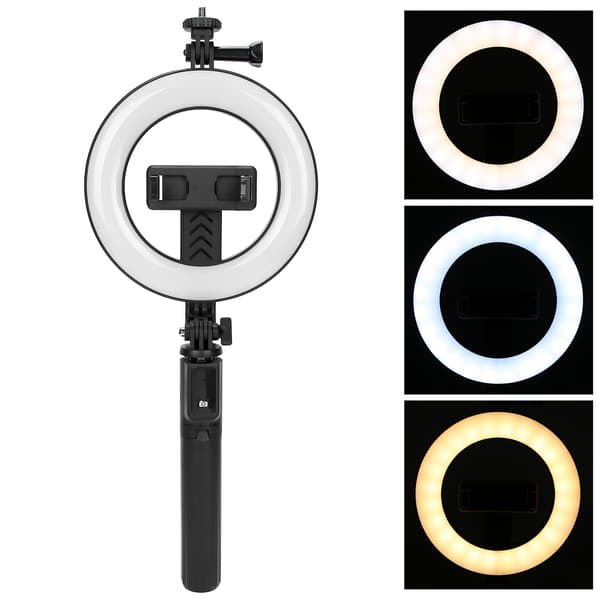 Trådløs Bluetooth Selfie Stick med LED-fyldlys Stativ til mobiltelefon