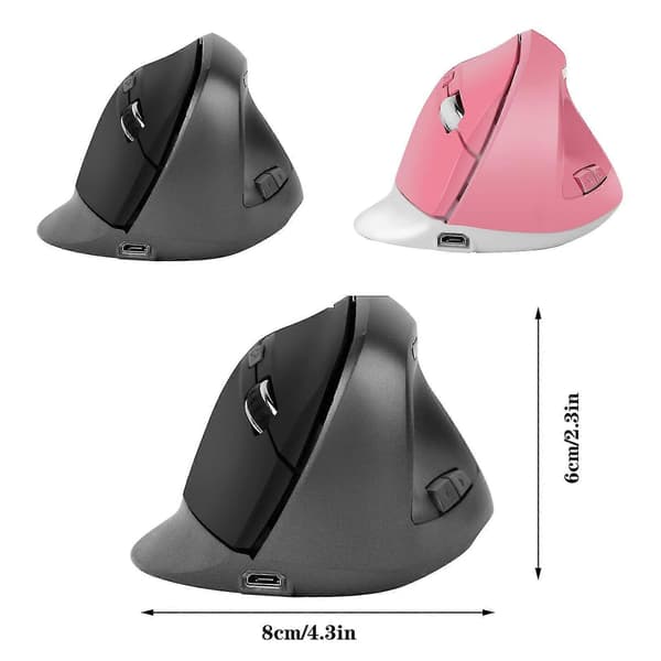 2,4 GHz vertikal ergonomisk trådløs optisk mus 2000 DPI for PC bærbar datamaskin