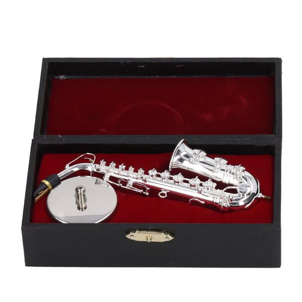 Altsaksofonpynt Mini Saksofondekorasjon Musikkinstrumentmodell Gave med Askebunn 14cm