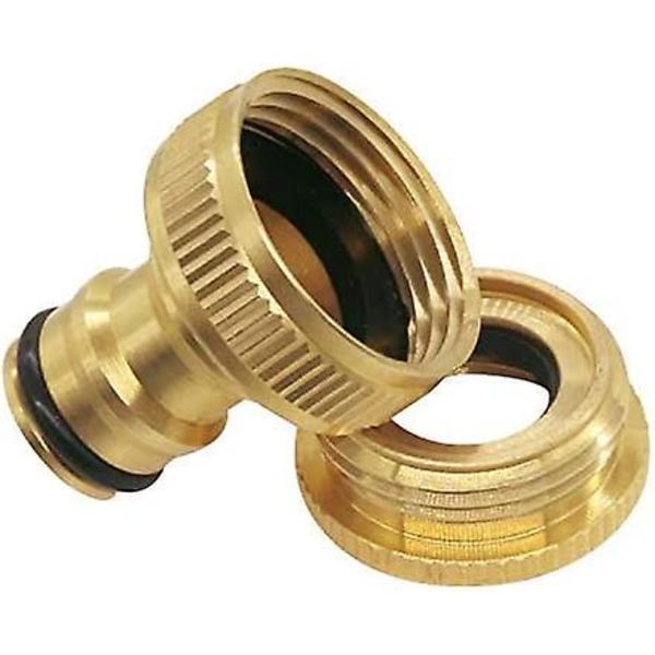 Universal badehane til haveslangeadapter, 1/2 tommer og 3/4 tommer 2-i-1 hun-til-åbningsadapter