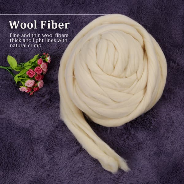 Ren vit varm ull rovingfiber (60S), 1 kg
