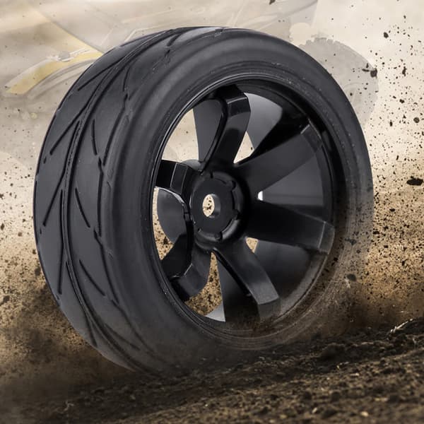 4 st RC 1 10 Bil Terrängracingdäck Gummidäck Fälg 6 Hål