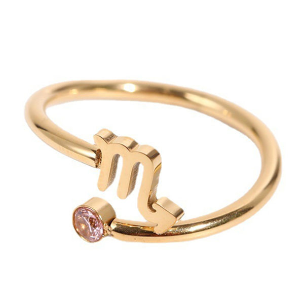 Kvinner Ring Constellation Rhinestones Klassisk mote Utseende Galvanisering fingerring for daglig bruk Scorpio