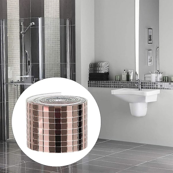Piao 1464 kpl Itsekiinnittyvä Mini neliölasi Koristeellinen Askartelu Tee itse Tarvikkeet Peilit Mosaiikkilaatat 5mm x 5mm Rose gold
