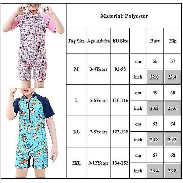 Kids Summer Beach Cartoon Print Zip One Piece Badedragt Panda Print 9-12 Years