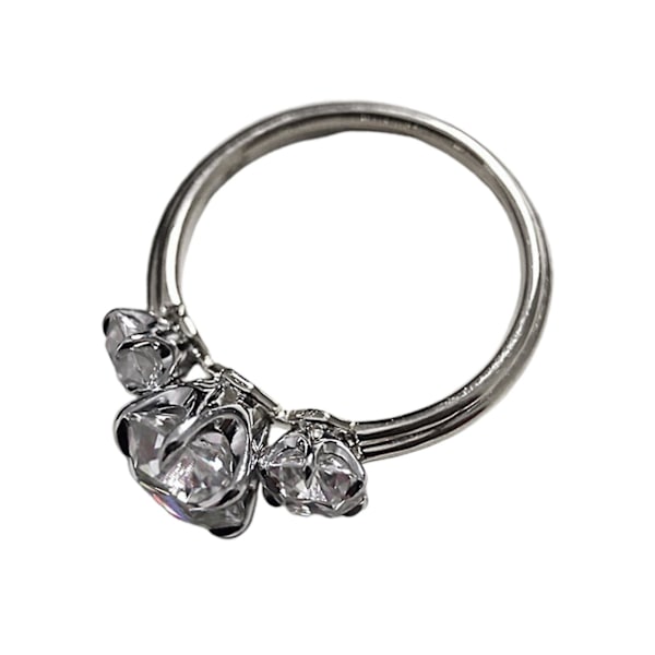 Kvinner Ring Firkantet Form Dobbel Farger Smykker Geometrisk Cubic Zirconia Finger Ring Bursdagsgaver Silver US 7