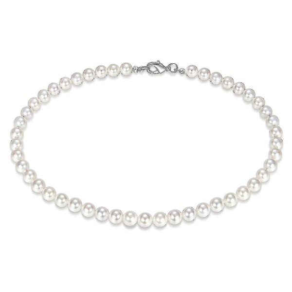 Miesten jäljitelmähelmikaulakoru, yksinkertainen käsintehty säiehelmikaulakoru 2022, uusi trendi#wdmy184 40Cm Pearl Necklace