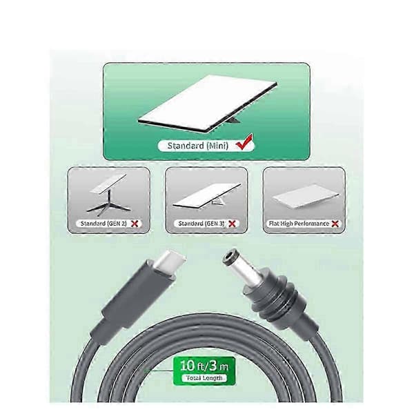 Til Starlink Mini-kabel 10FT Starlink Mini USB C til DC-strømkabel 100W indgang USB Type C til DC gray