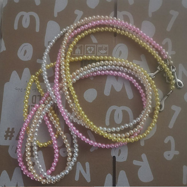 Pearls Beaded Pet Dog Cat Training Walking Leash Bly koppel
