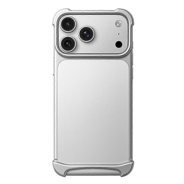 Til iPhone 17-serien Ramme Rammeløs Beskyttelsesc Silver for iPhone 17promax