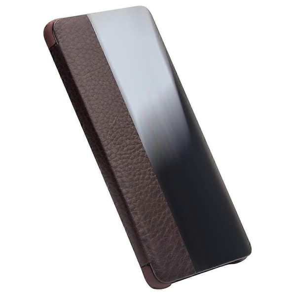 Til Huawei P30 Pro QIALINO Læder Sidevindue Smartphone Etui Brown