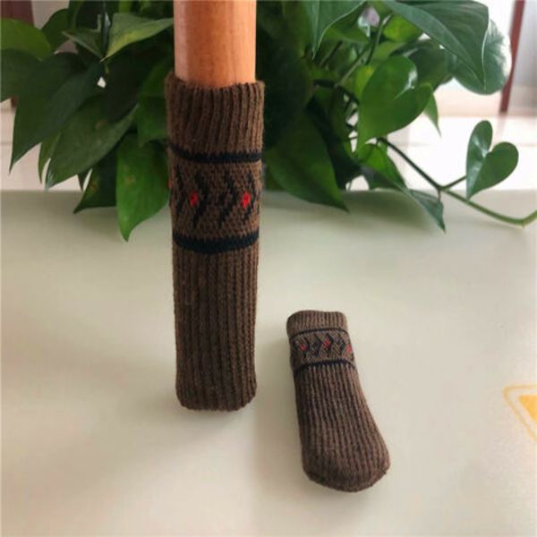 1 set (4 kpl) ruskeat pöytä- ja tuolijalkapäälliset