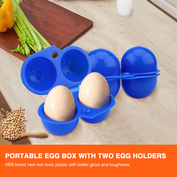 Eggboks for piknik og camping - Blå, 2 stk
