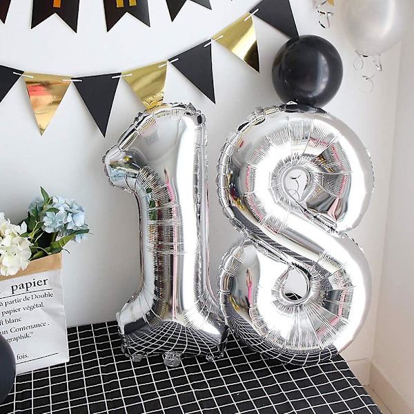 Silvernummerballong 50