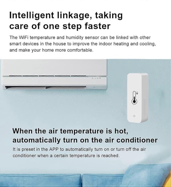 3-pack WiFi Temperatur- och Fuktighetssensor: Trådlös Övervakning med App-varning, Gratis Datalagring