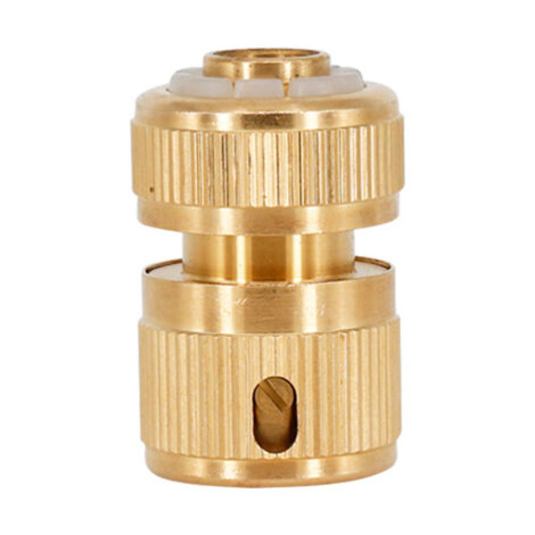 Messing Quick Hose Sprinkler Connector, 13 mm (1/2'') og 15 mm (5/8") Aquastop Sprinkler Connector - Pakke med 2，