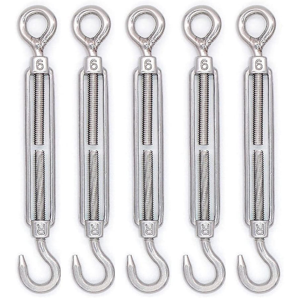 Mecollection M4/m5/m6/m8 304 ruostumaton teräs koukku ja silmukka solki 5 kpl