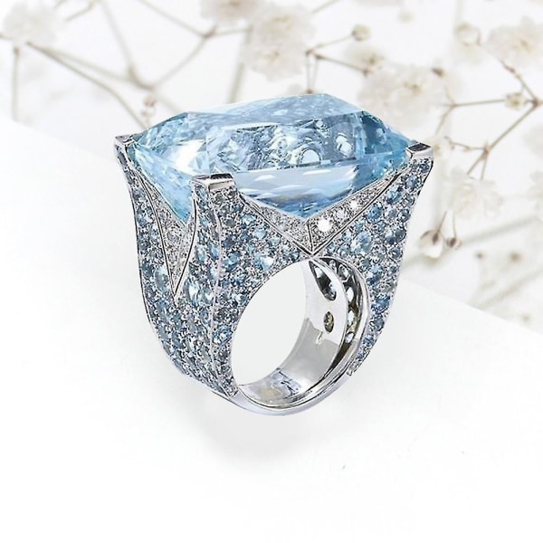 Glitrende kvinner Cubic Zirconia Ring Brud Bryllup Forlovelsesfest smykker gave US 9