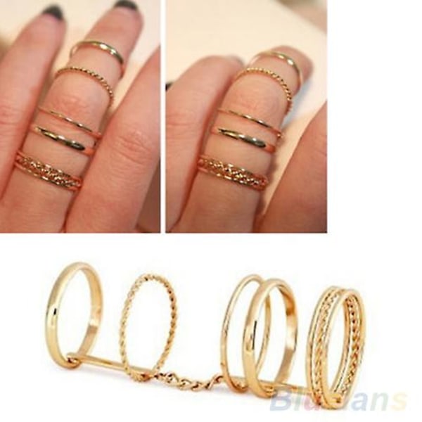 1st Mode Knuckle Midi Finger Tip Ring Kvinnor Plain Chain Punk Party Smycken