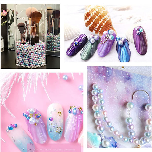1200 stk 6mm runde perler imiteret perleperler Abs Plast Farverige Glatte Perler Space Beads Kunstig Faux Kugle Med Hul Til Smykker Halskæde Bøjle
