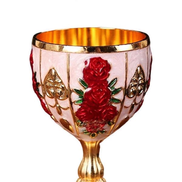 Begert preget kopp Elegant koppfester Drikkevarer Gold Red as describe
