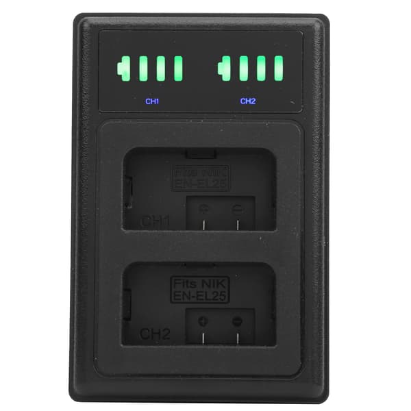 ENEL25 Kamerabatteri Dobbel Hurtiglader Hub Micro USB Type C LCD-skjerm