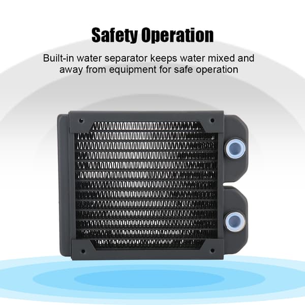 Computer Vandkøling Kobber Radiator 14 Rør CPU Køler Køleplade 120mm G1/4