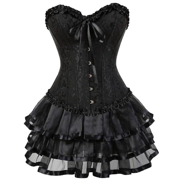 Sexy korsetter kjoler for kvinner kostyme black 7XL