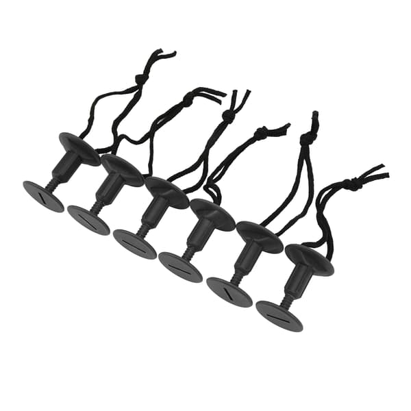 Surfbræt Leash Plug Sæt 6 Stykker Nylon Plastik Surfbræt Tilbehør Sort