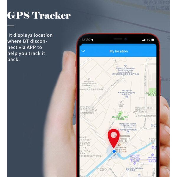 Bærbar Bluetooth 5.0 GPS Locator for Mobile Keys Smart Anti-Lost Device Vanntett kjæledyrverktøy Bluetooth GPS Locator